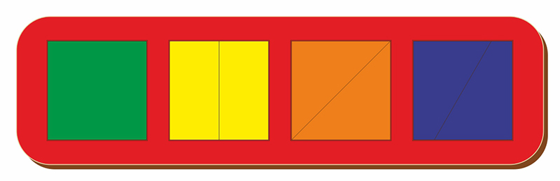 Рамка-вкладыш Сложи квадрат 4 квадрата уровень 1 C