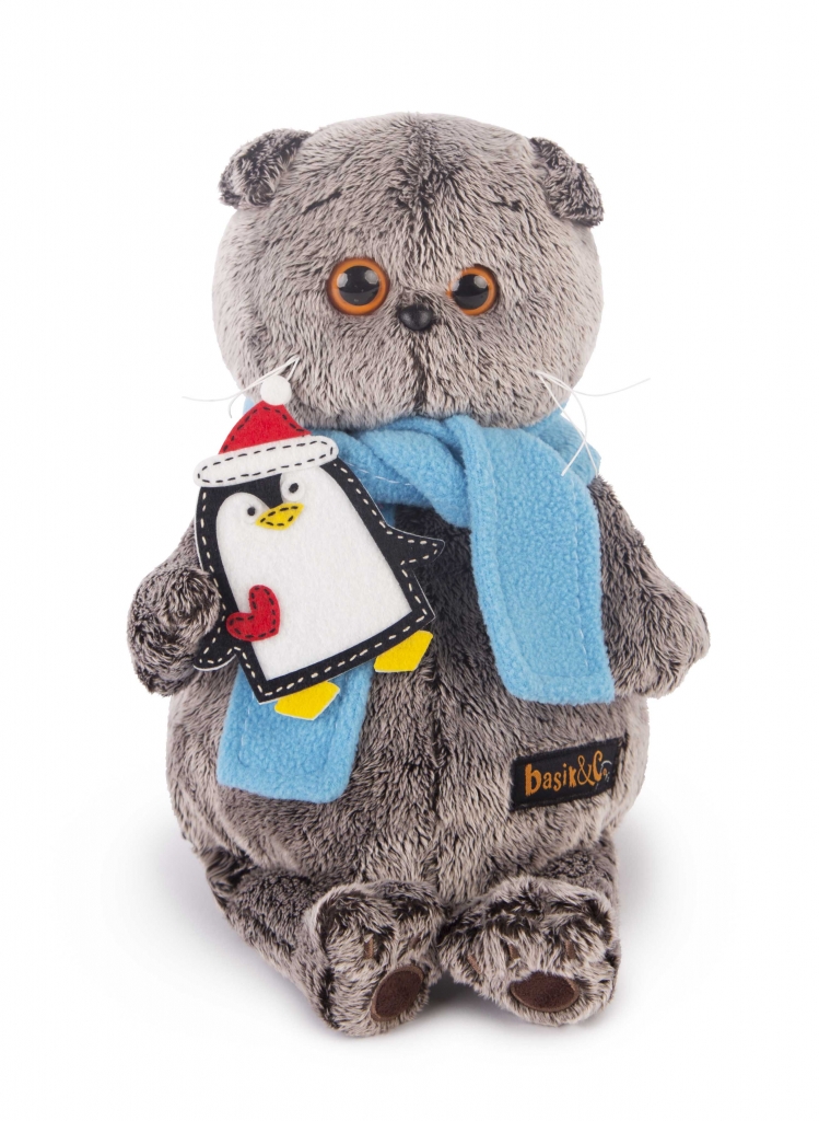 Мягкая игрушка Басик в шарфике с пингвином